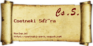 Csetneki Sára névjegykártya