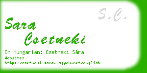 sara csetneki business card